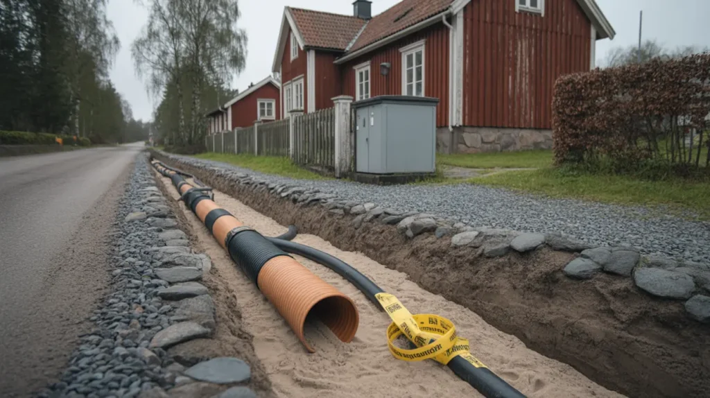kabelschakt och f rl ggning av el och fiber i blentarp sj bo