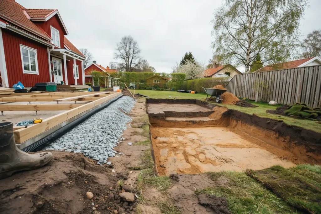 pool p tomten s planerar du markarbetet f r r tt niv er dr nering och mindre risk f r s ttningar